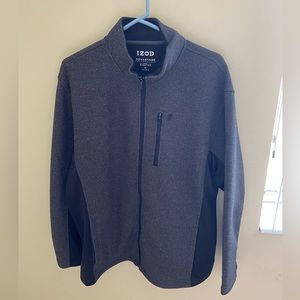 Izod full zip-up long sleeve, grey, new w/o tags